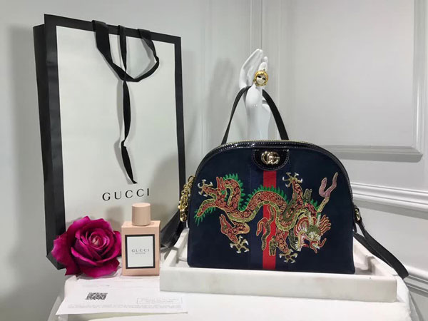 GUCCIPVC配牛皮Ophidia GG 貝殼包499621