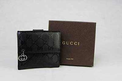 gucci錢夾212105 一比一品質黑色人造革印花錢夾