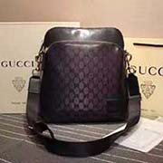 gucci854364 PVC 金色金屬配件 尼龍織帶 男款經典斜