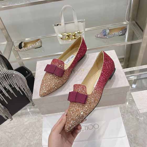 JIMMY CHOO 周仰杰女鞋 Gala系列低跟鞋 淺口鞋女士平跟鞋奢侈品