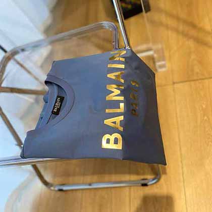 巴爾曼（Balmain）英文字母LOGO印花短袖T恤