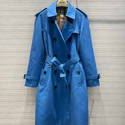 Burbery21早秋新品經典肯辛頓版型高等藍Trench 風衣！