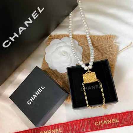 CHANEL女士項鏈新款新品 包包個性時尚 珍珠項