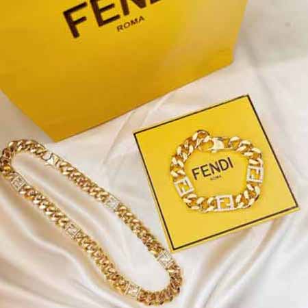 Fendi 芬迪金屬 字母 滿鉆 鏈條