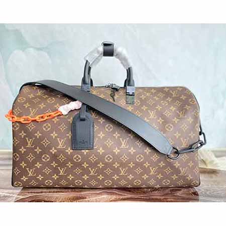 LV名牌KEEPALL 50旅行袋 新款大牌波士頓包 奢侈名品手提枕頭包M44471